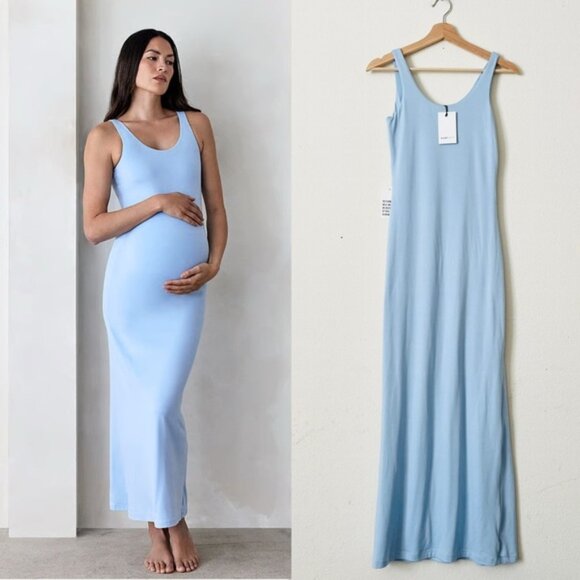 NWT Bumpsuit SMALL The Elle sleeveless maxi dress in Powder Blue - Picture 1 of 5